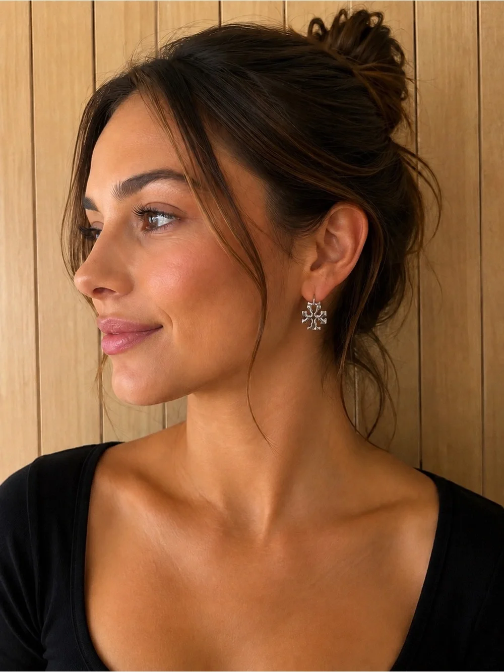 Tory Burch silver logo earrings